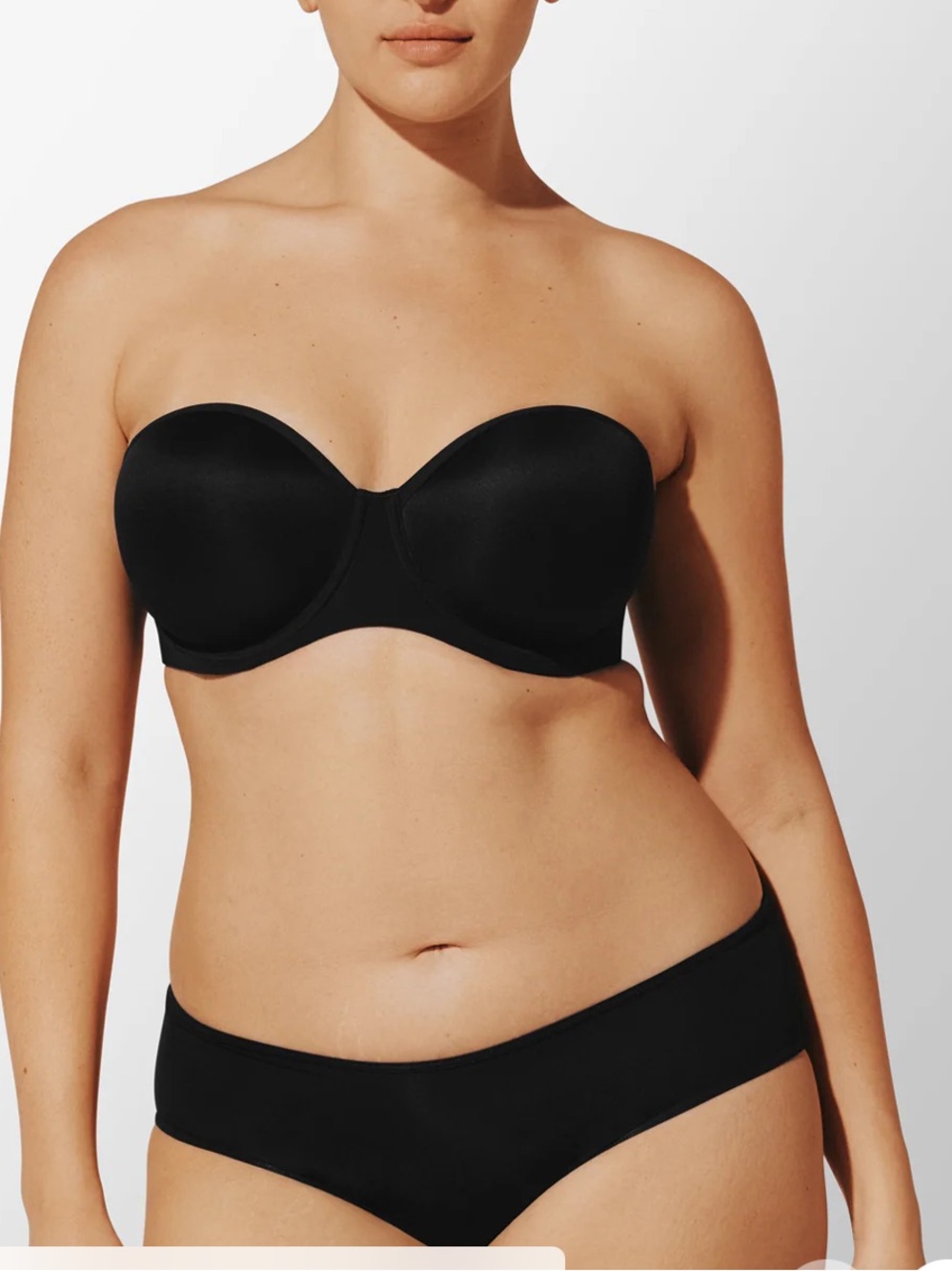 Third Love 24/7 Classic Strapless Bra Black Sz 36G